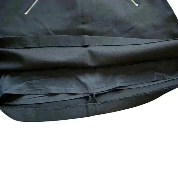 Simons Contemporaine Mini Skirt Black A-line Slanted Zipper Details Women's 10 - Picture 7 of 12